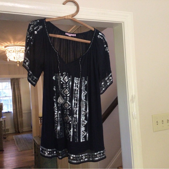Calypso St. Barth silk beaded tunic - Picture 1 of 5